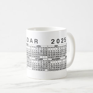 2025 Calendrier Mug noir blanc