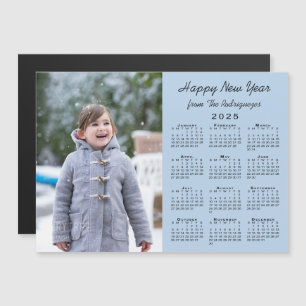 2025 Calendrier Photo Bonne Année Bleu clair