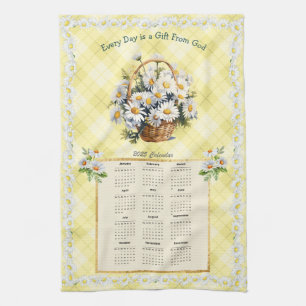 2025 Calendrier Serviette Jaune Daisy Don de Dieu