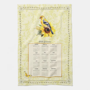 2025 Calendrier Serviette Jaune Goldfinch