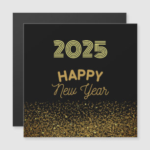 2025 - carte magnétique artistique dorée et noire