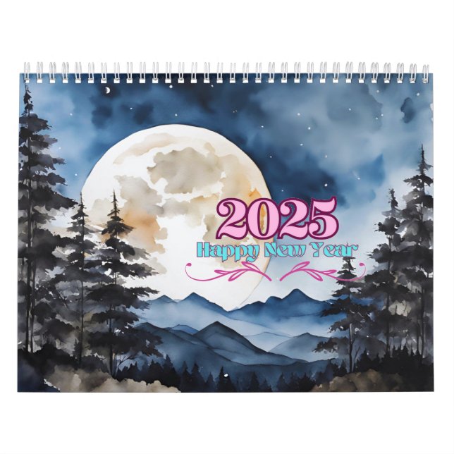 2025 Joyeux calendrier du Nouvel An 12 Plein Color (Protection)