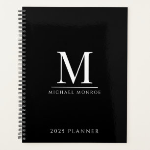 2025 Monogrammed Minimalist Gold Black Modern