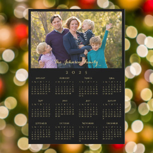 2025 Nom de famille Calendrier photo Carte personn