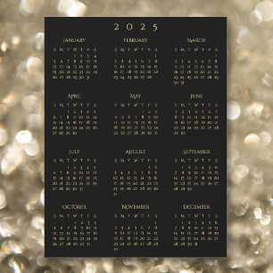 2025 Pleine année Black Gold calendrier annuel Mag