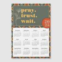 2025 Prier Trust Attendre Retro Ikat Calendrier ma