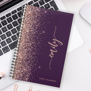 2025 Rose Gold Pailleté Violet Personnalisé