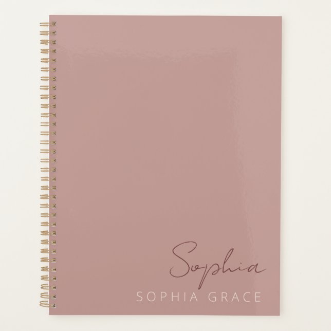 2025 Script Moderne Personnalisé Rose Poussiéreux (Devant)