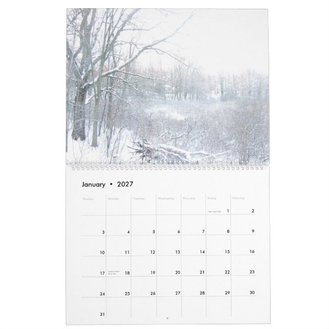 2025 Toutes les saisons Paysage et Calendrier Flor (Jan 2027)