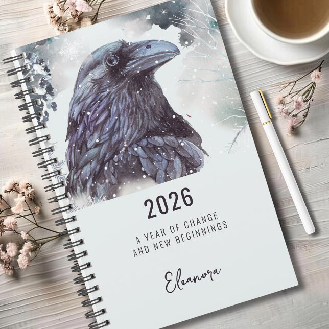 2026 Année du changement Symbolisme du corbeau (2026 Year of Change New Beginnings Raven Symbolism Small Planner)