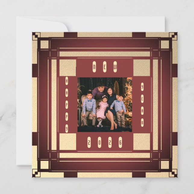 2026 Bonne année - cadre photo art déco (Devant)