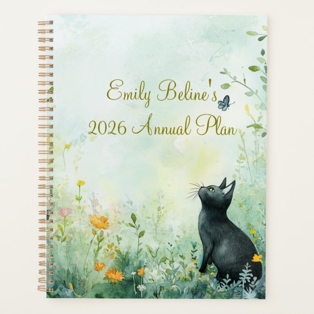 2026 Botanical Cat Planner | Minimal Cat Planner (Devant)