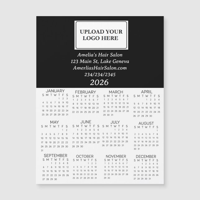 2026 Business Logo Mini Calendar (Devant)