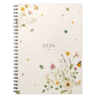 2026 Cahier à spirale floral botanique |