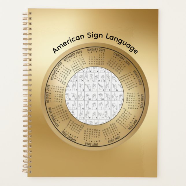 2026 Calendar ASL American Sign Language Planner (Devant)
