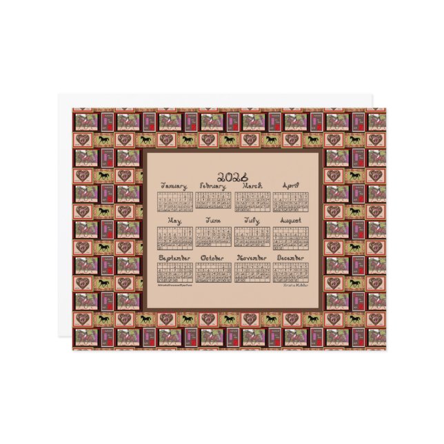 2026 Calendar Dressage Horse Collage (Devant/Arrière en situation)