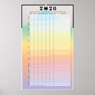 2026 Calendar - Moon Planner Poster