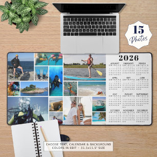 2026 Calendrier 15 Photos Monogrammes Couleurs per