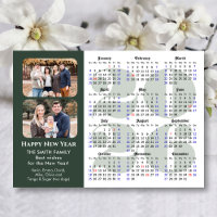 2026 Calendrier 2 Photo Moderne Sage Vert Magnétiq