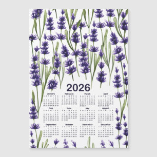 2026 Calendrier Aquarelle Purple Lavande Fleurs