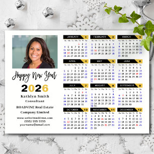 2026 Calendrier Black Gold Business Photo magnétiq