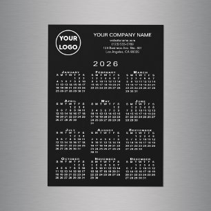 2026 Calendrier Business Logo Texte Black Magnet C