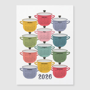 2026 Calendrier Cuisine Colorful Cookware