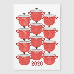 2026 Calendrier Cuisine Rouge Cookware