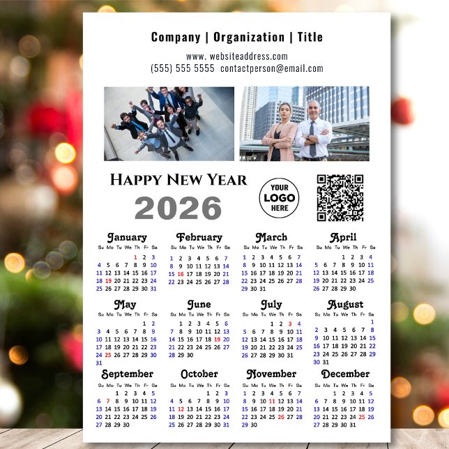 2026 Calendrier Entreprise 2 Logo photo QR Magnéti (Créateur téléchargé)
