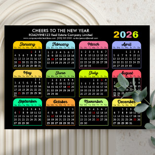 2026 Calendrier Entreprise moderne Carte magnétiqu