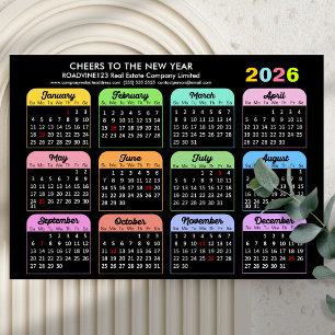 2026 Calendrier Entreprise moderne Carte magnétiqu
