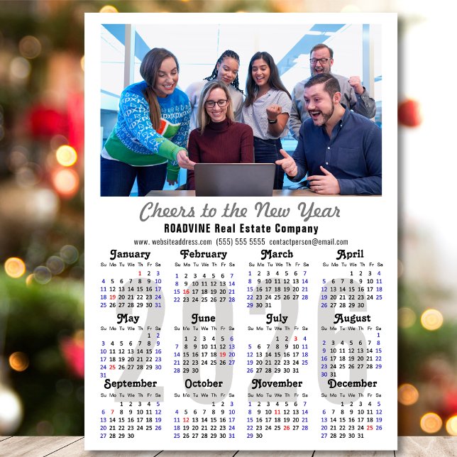 2026 Calendrier Entreprise Photo Minimaliste Magné (Créateur téléchargé)