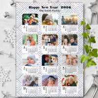 2026 Calendrier Famille Photo moderne Parties scin