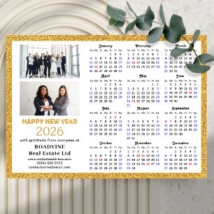 2026 Calendrier Gold Parties scintillant Business