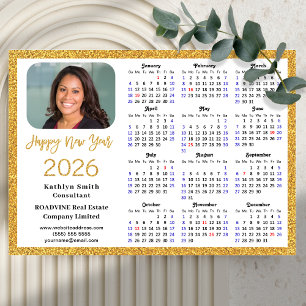 2026 Calendrier Gold Parties scintillant Business