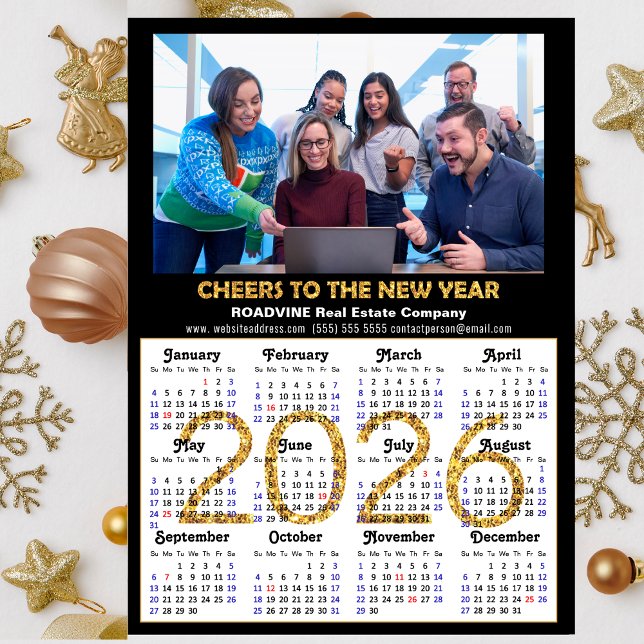 2026 Calendrier Gold Parties scintillant Business  (Créateur téléchargé)