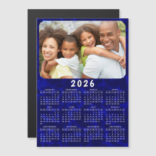 2026 Calendrier Magnet Family Photo Marine Blue