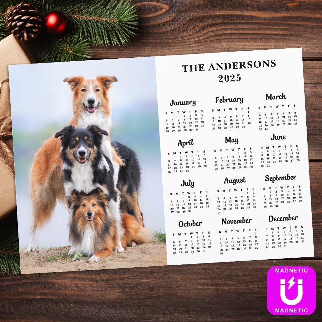 2026 Calendrier Magnet Pet Chien Carte photo Perso (Créateur téléchargé)