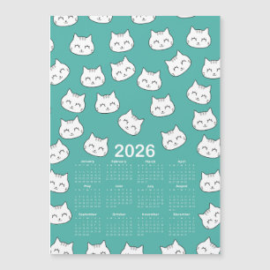 2026 Calendrier mignon chat visage Motif