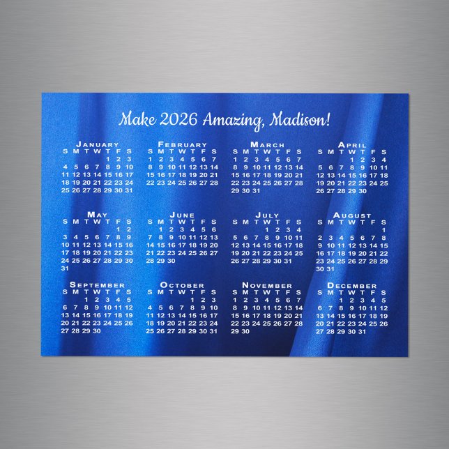 2026 Calendrier Motivation Nom Aimant Photo Person (2026 Calendar Motivation Name Custom Photo Magnet in situ)