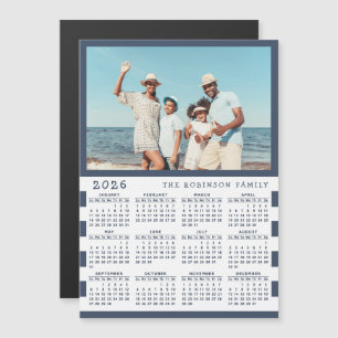 2026 Calendrier photo Aimant frigo avec nom de fam