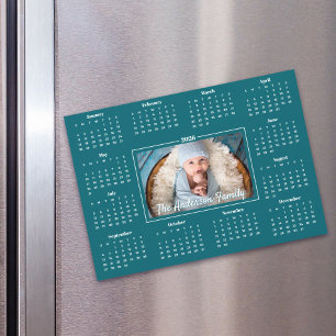 2026 Calendrier Photo personnalisée Turquoise Blue