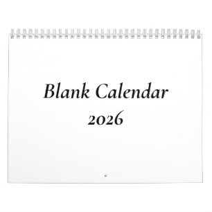 2026 Calendrier vierge sans jours fériés