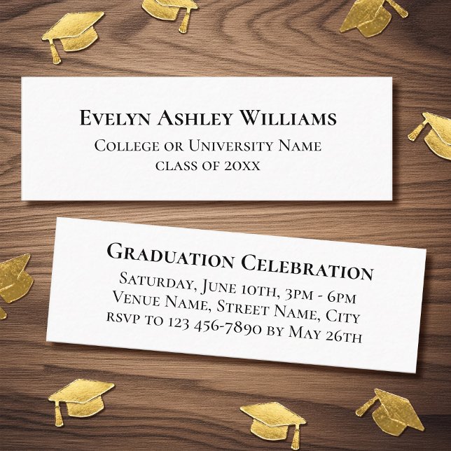 2026 Classic Graduation Invitation Insert Cards (Créateur téléchargé)