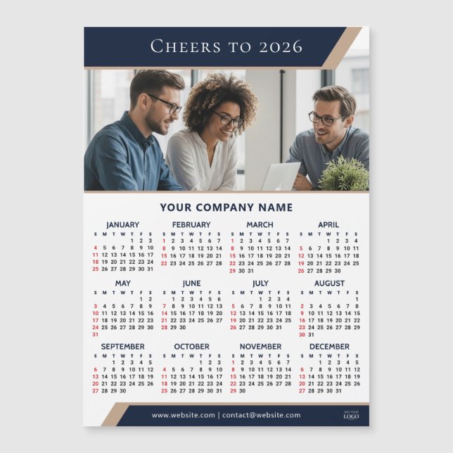 2026 Corporate Giveaway Photo Modern Fridge Magnet (Devant)