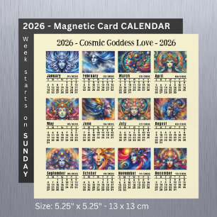 2026 Custom Cosmic Goddess Calendrier Dimanche déb