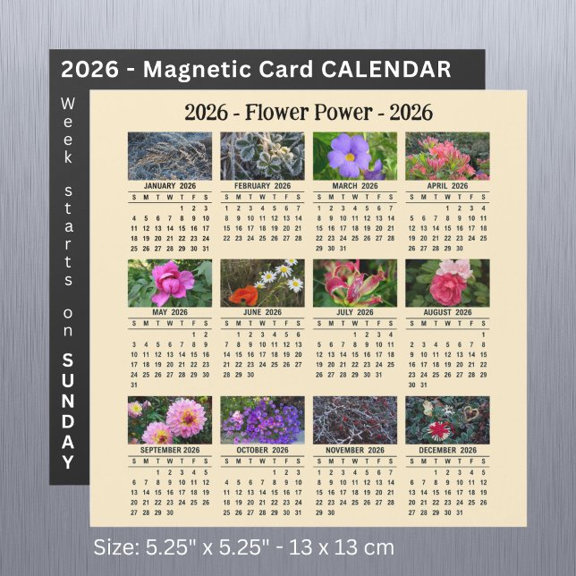 2026 Custom Flower magnétique apricot Calendar SU (Créateur téléchargé)