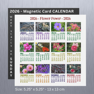 2026 Custom Flower magnétique Calendrier démarre d
