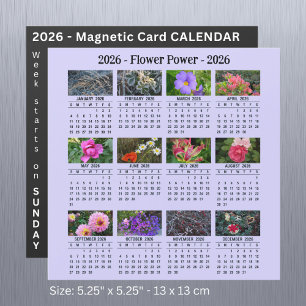 2026 Custom Flower magnétique lilas Calendar SU
