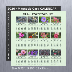 2026 Custom Flower magnétique vert Calendrier SU